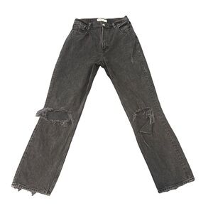 Abercrombie & Fitch Distressed The ‘90s Straight Ultra High Rise Jean